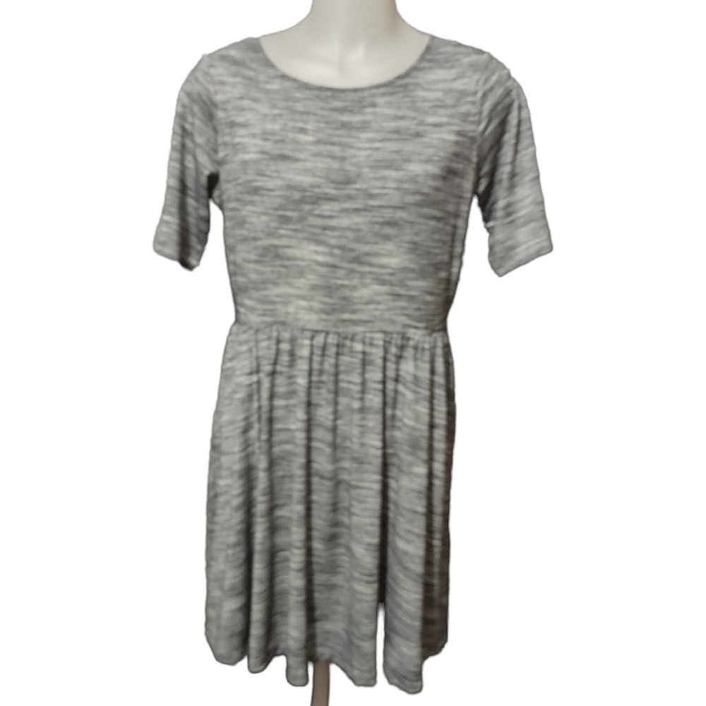 Apt 9 Dress Women's XL Gray Space Dye Fit Flare 3/4 Sleeve Norm Core Casual Gray